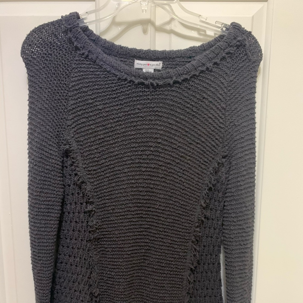 Gray distressed sweater